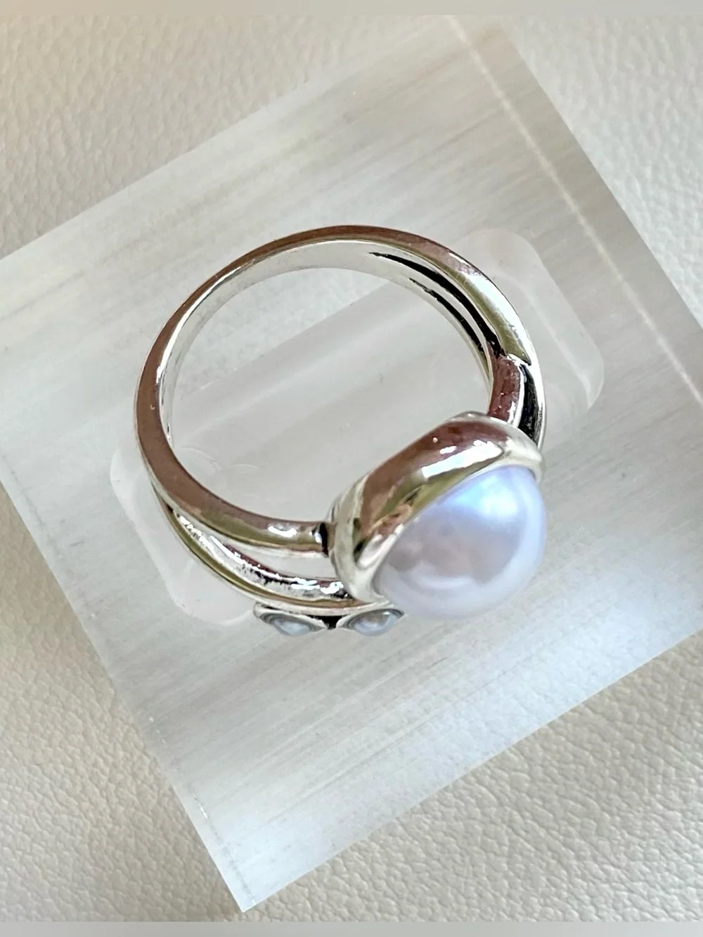 Silver Pearl Stackable Ring